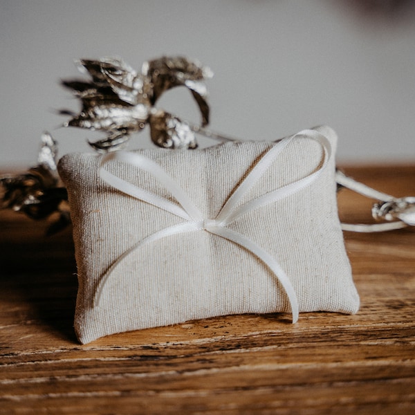 Ringkissen für Ringkästchen Sand | zur Hochzeit personalisiert | Ringbox Kissen