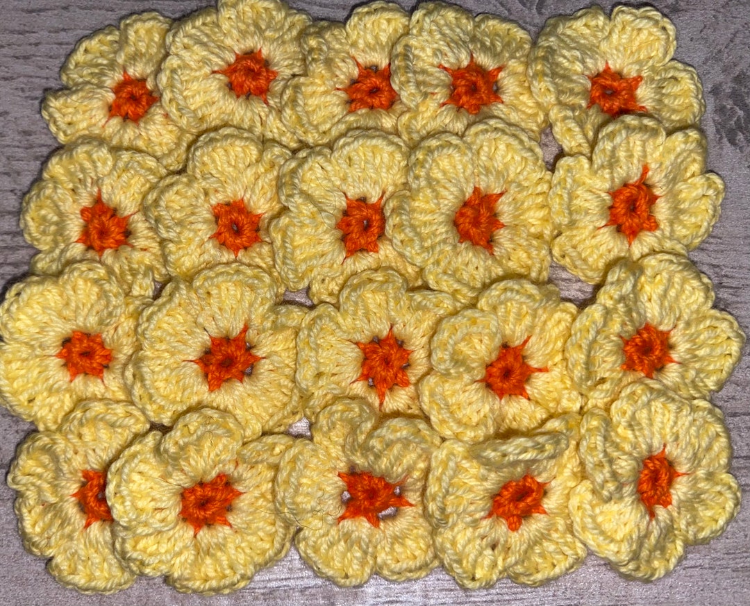 20 Crochet Cotton Flowers Etsy
