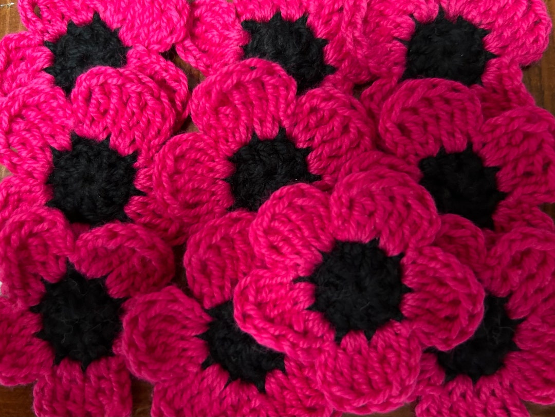 10 Crochet Cotton Flowers Etsy