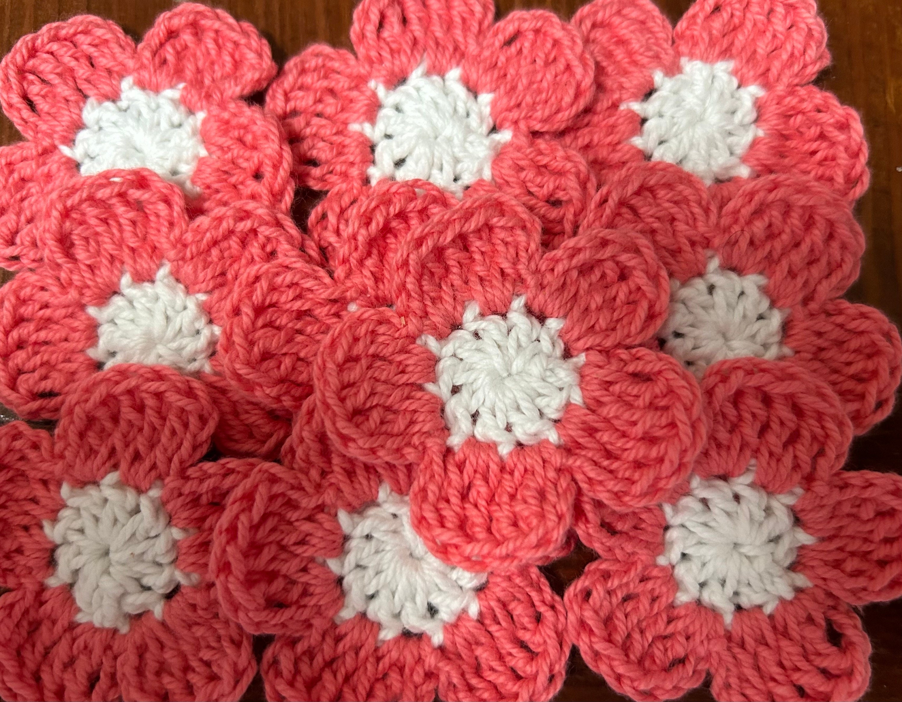 10 Crochet Cotton Flowers Etsy