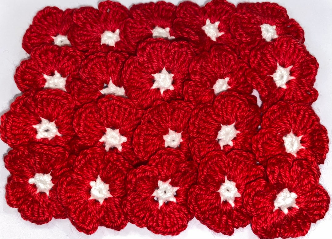 20 Crochet Cotton Flowers Etsy