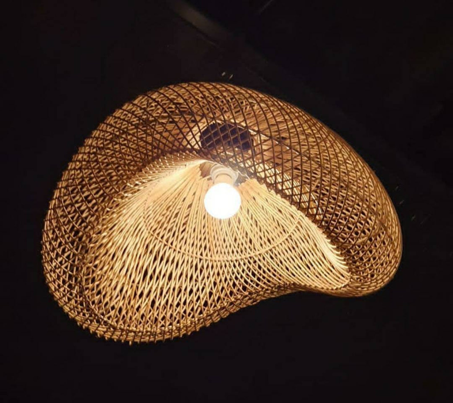 Rattan Lamp Shade Etsy