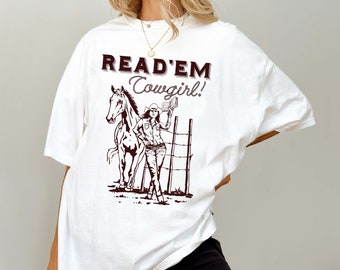 Bookish Cowgirl Shirt, Cowboy Romance Reader Club Western, Book Lover Shirt, Country Bookish, Tee Bookish Gift For Her Country Girl