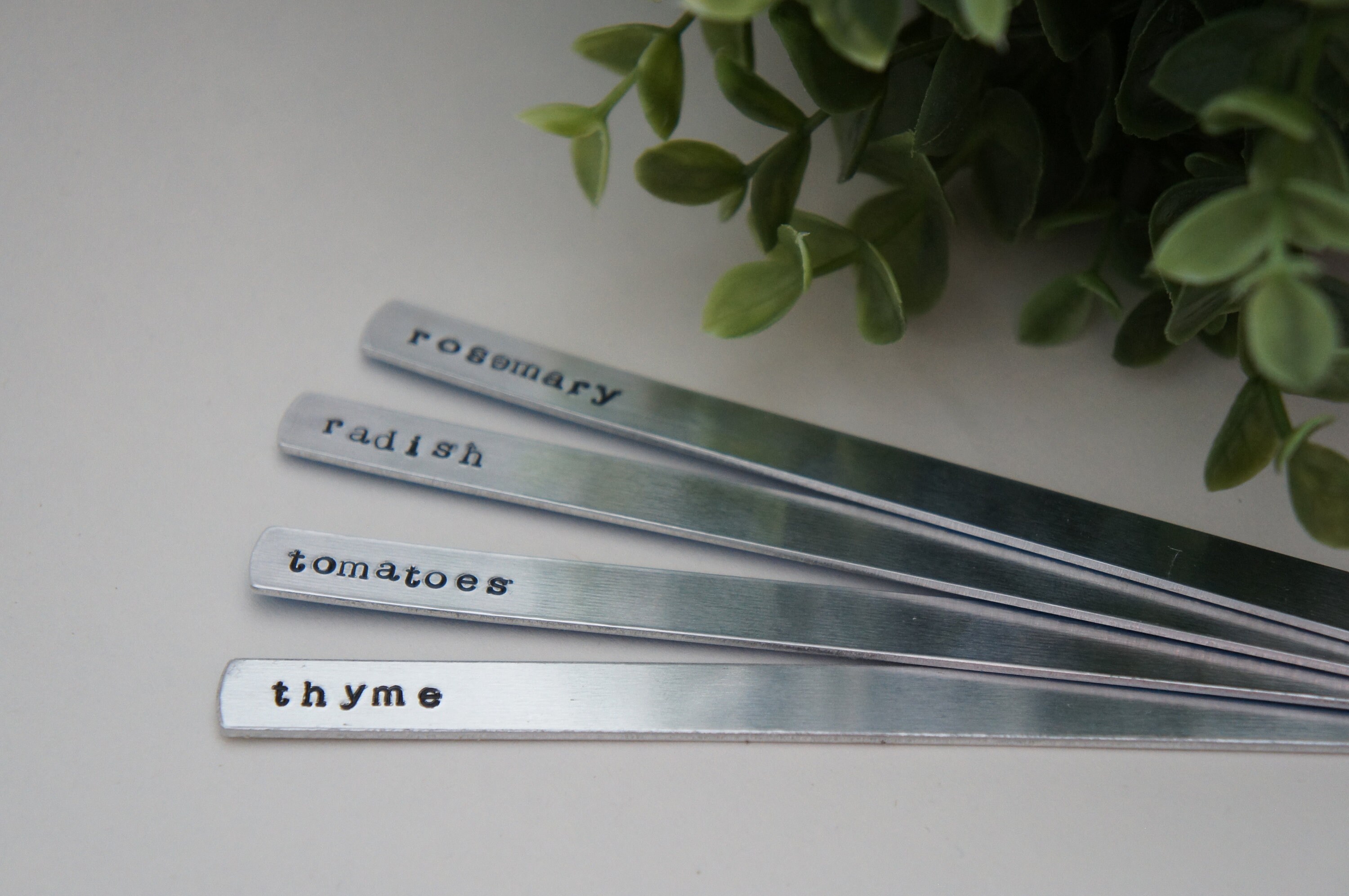 Hand stamped aluminum plant markers 3/8 Etsy