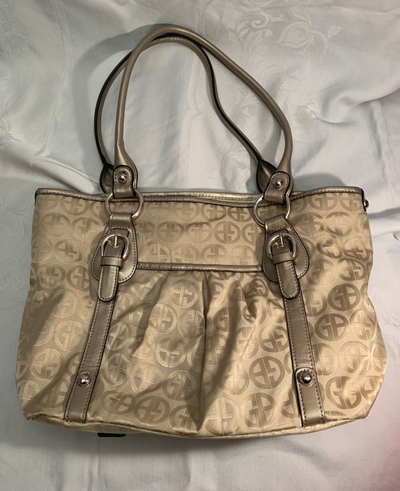 Giani Bernini monogram shoulder Bag canvas Purse 