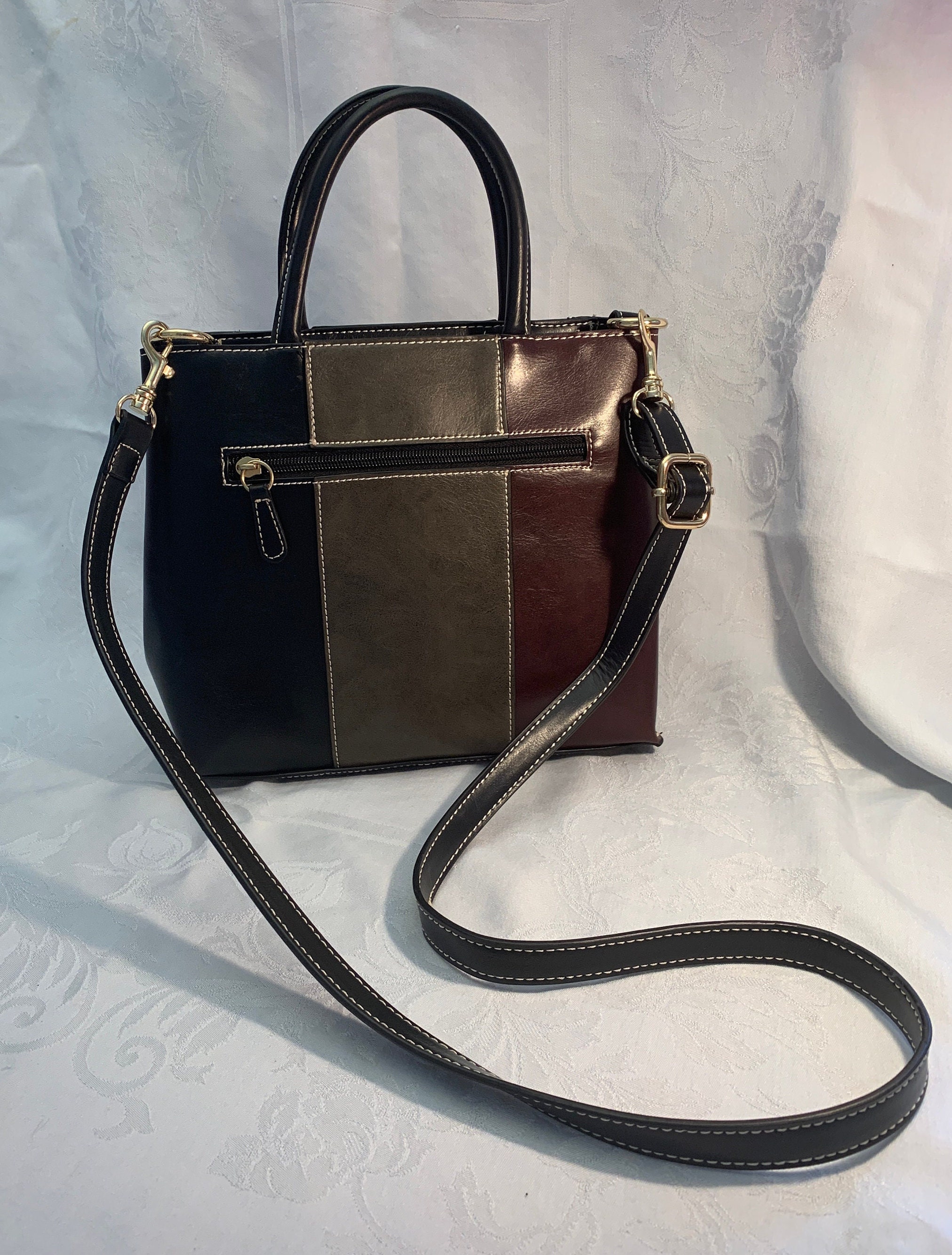 Buy Giani Bernini Wine/olive/black Leather Handbag Online in India - Etsy