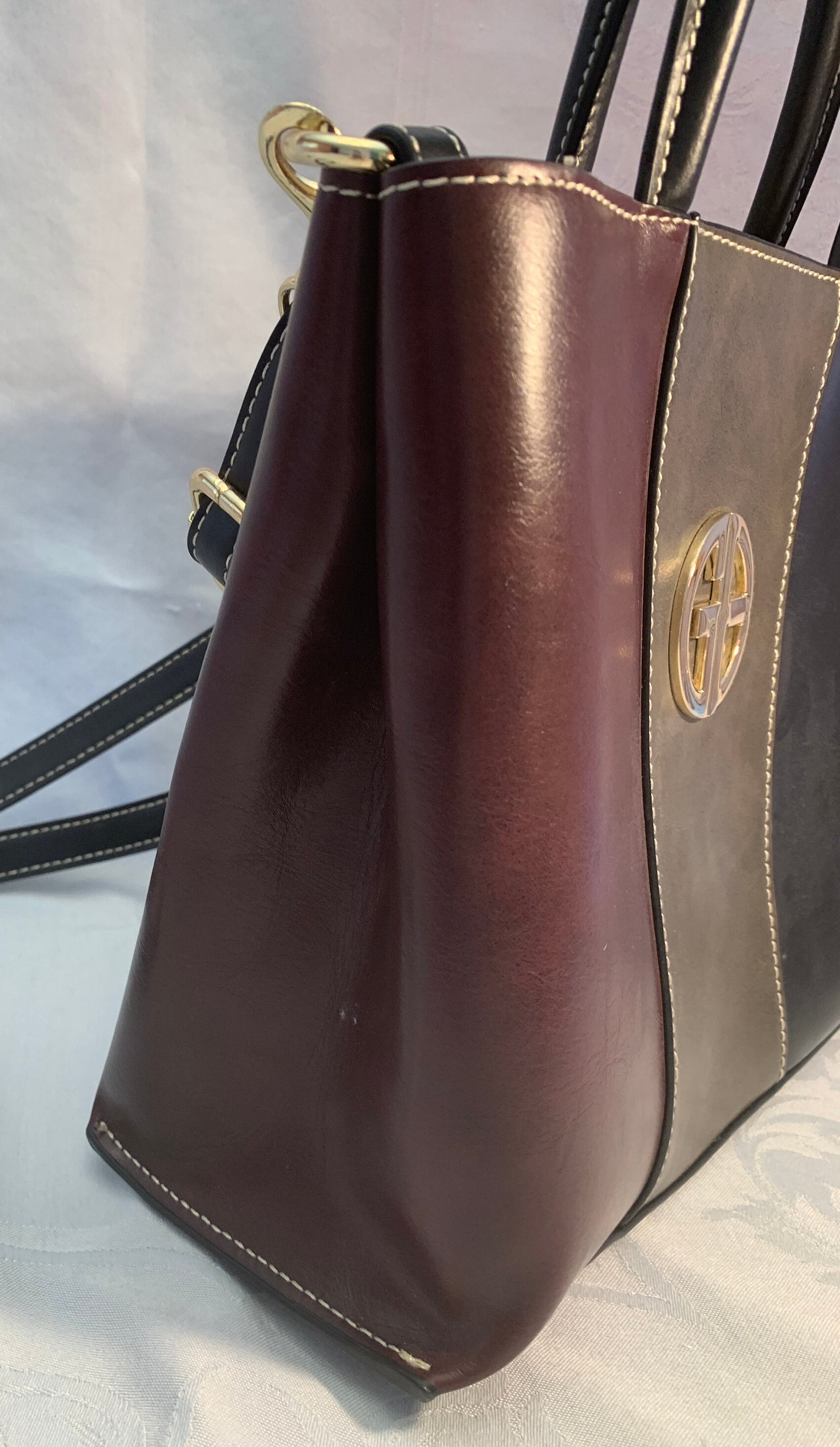 Buy Giani Bernini Wine/olive/black Leather Handbag Online in India - Etsy