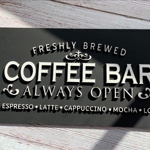 Coffee Bar Wood Sign