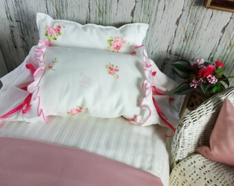 Vintage-themed, Shabby Chic Floral Pillows with slip cases, small sized