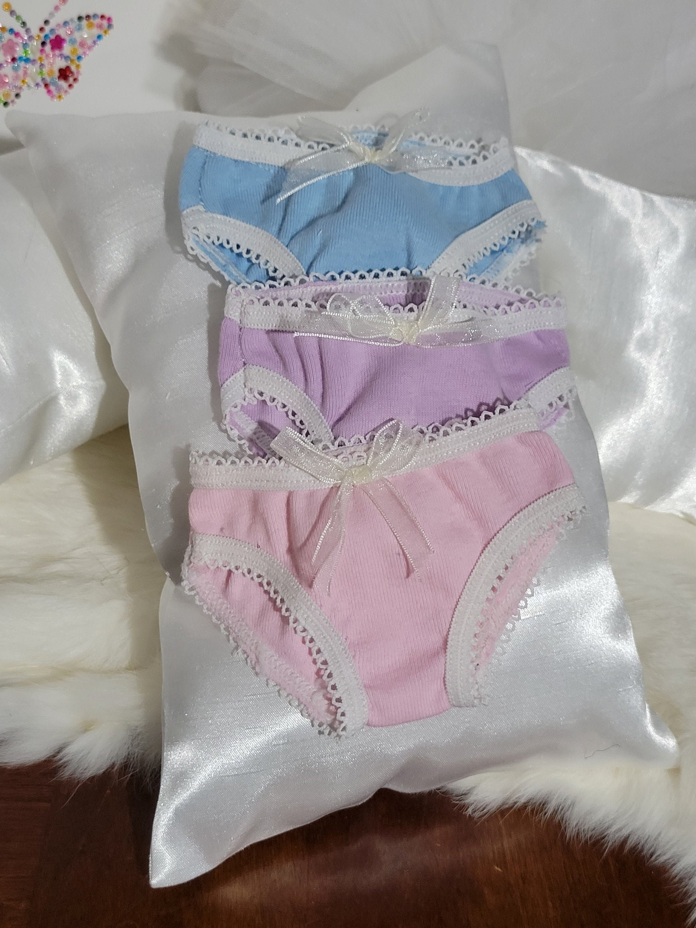 Set of 3 Delightful Cotton Underwear for 18 inch dolls Pink Etsy