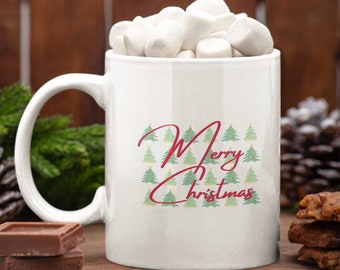 Merry Christmas, Christmas Tree Mug, Christmas Pattern, Christmas Mug, Christmas Gift, Christmas Coffee, Christmas Theme Mug