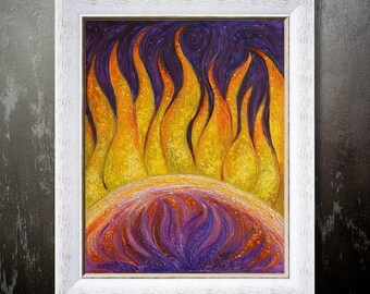 Ajna Chakra Oil Painting: Abstract Meditative Kundalini Yoga Art by KuchmiyArt