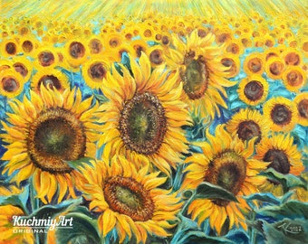 Ukrainian Sunflower Print Poster Floral Wall Art by Tanya KucmiyArt