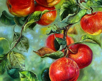 絵画 Apple Apple Painting Hand Painted Original Art 32