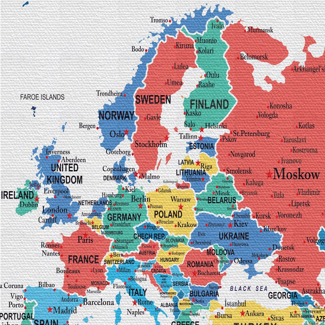 World Map Tapestry Countries and Capitals Large World Map  Etsy