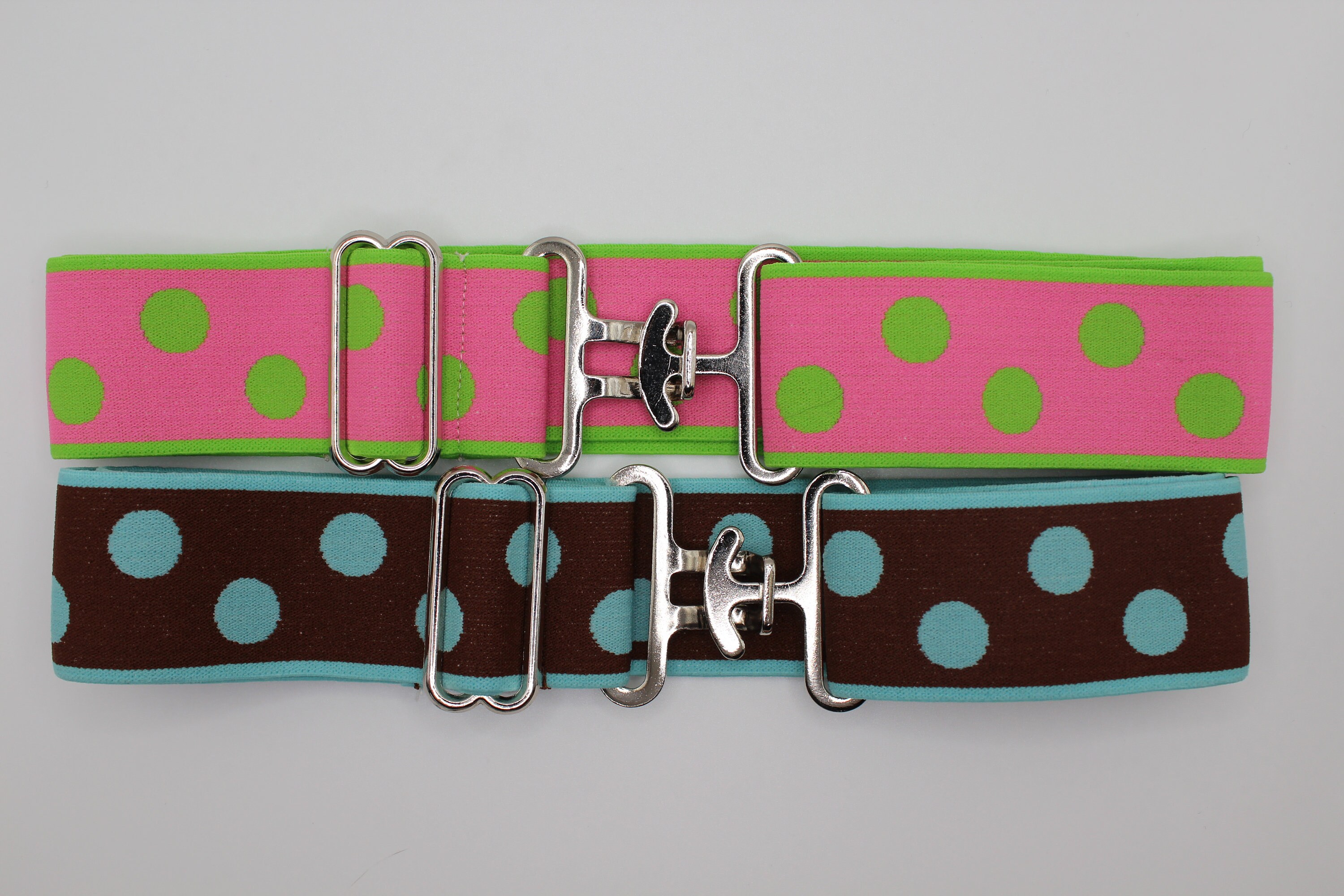 Vintage polka dot navy blue, red, gray, neck tie belt with gold-colored buckle Women main image 4