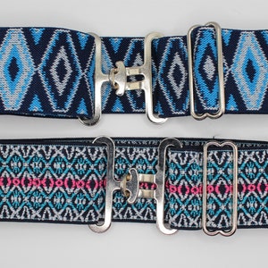 2 inch blue print elastic equestrian belts