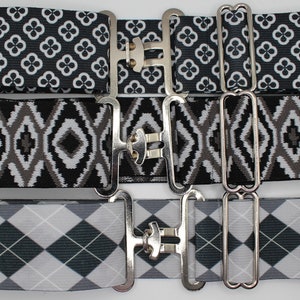 2 inch black and white adjustable elastic equestrian belts