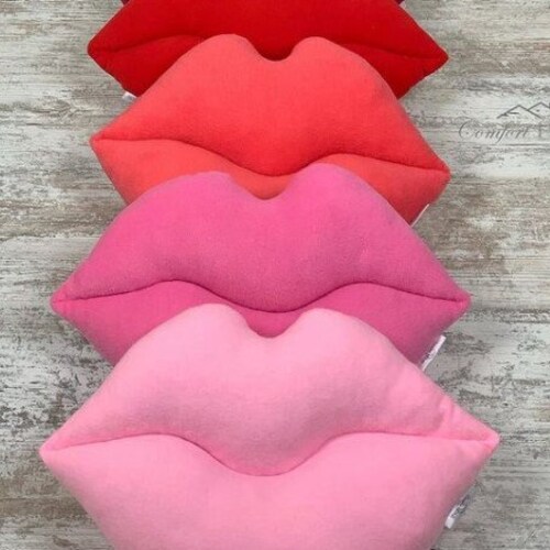 Soft Pink Pillow Lips Lips Pillow Design Shaped Lip Pillow Etsy