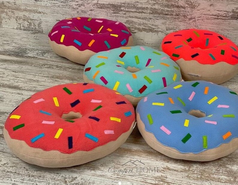 Soft Donut Pillow Big Size Donut Pillow Design Handmade Donut Etsy