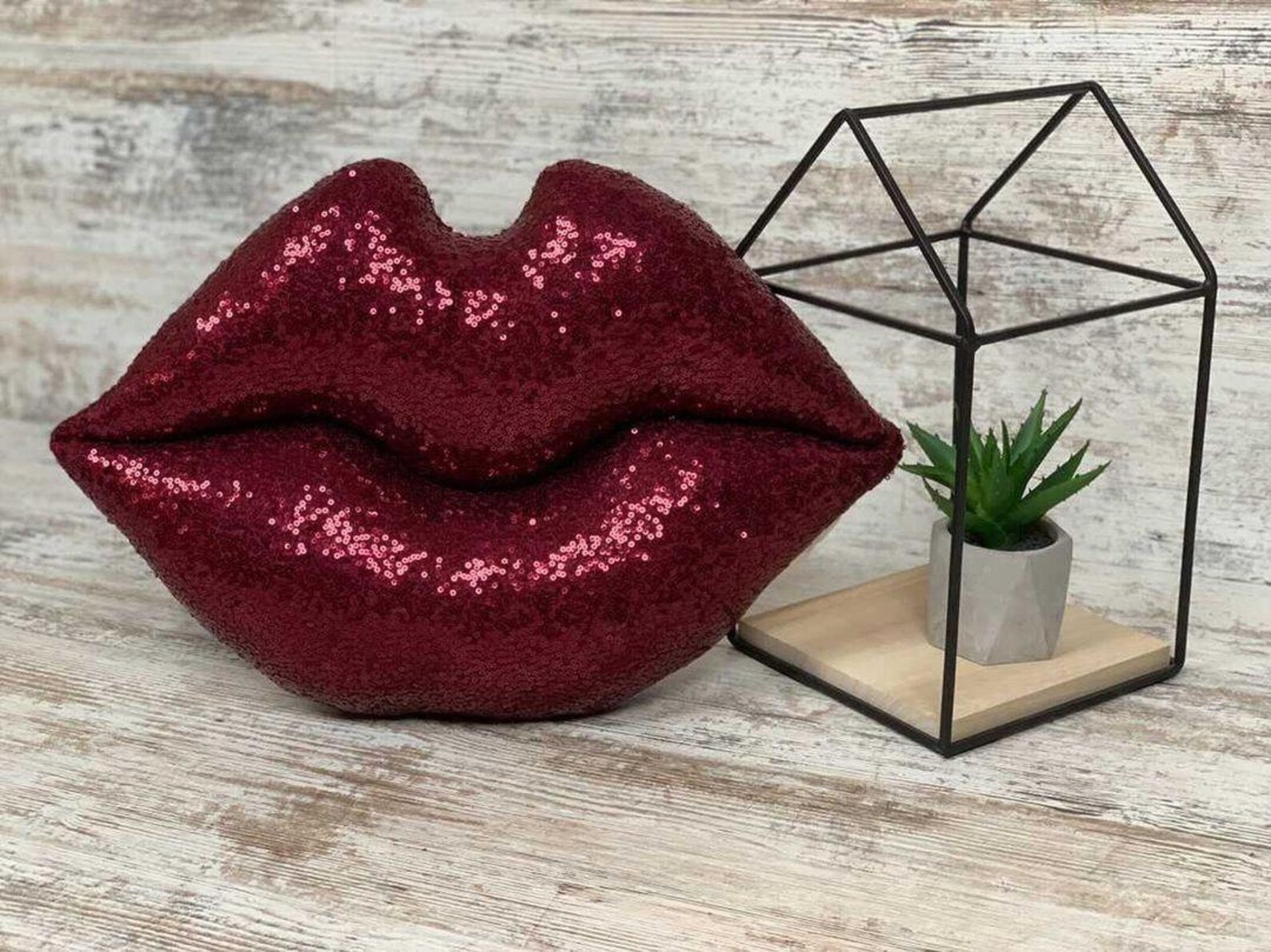 Cute Lip Shaped Pillow Sequins Lips Pillow Design Lip Decor Etsy