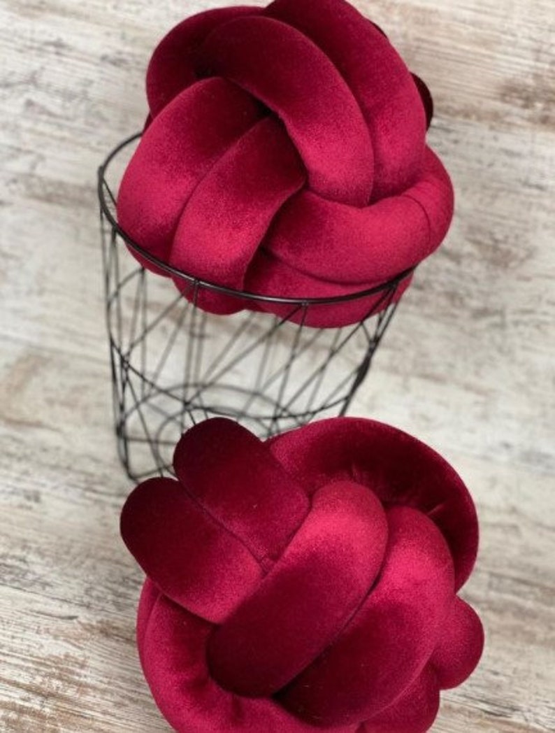 Wine Knot Pillow Velvet pillow Home design pillow design knot pillow
