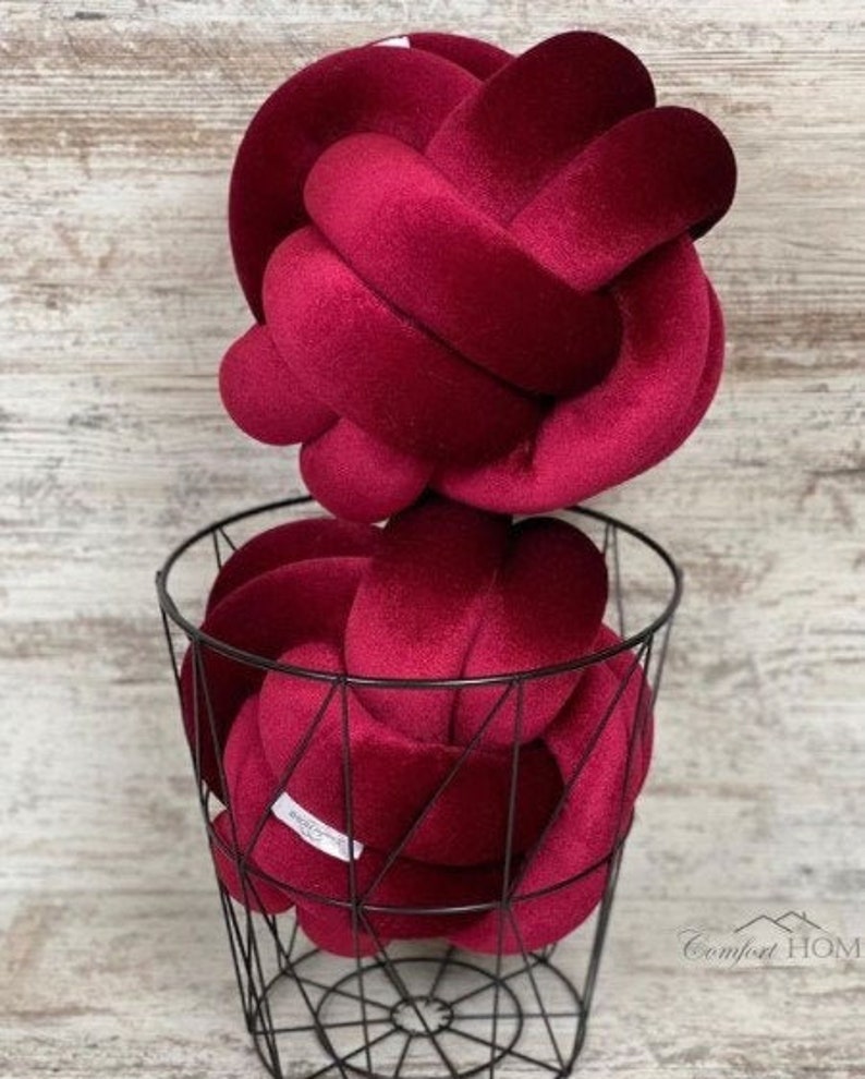 Wine Knot Pillow Velvet pillow Home design pillow design knot pillow