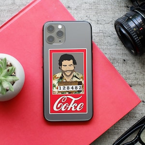 Pablo Escobar Mugshot Cartoon Funny Sticker Colômbia Medellin Narcos Cartel Coca-Cola Coca Drogas El Patron Art Weed High 420 Kiss-Cut Adesivos