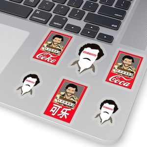 Pablo Escobar Mugshot Cartoon Funny Sticker Colômbia Medellin Narcos Cartel Coca-Cola Coca Drogas El Patron Art Weed Cannabis Kiss-Cut Adesivos
