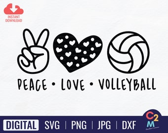 Download Love Volleyball Svg Etsy