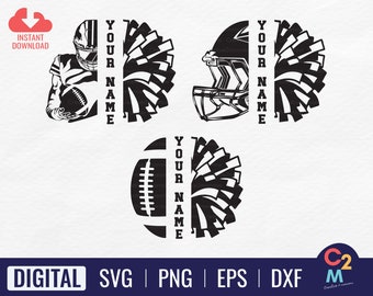 Football Cheer Bundle SVG | Football Name SVG | Football Player Svg | American Football | Football Svg | Cheerleader Svg | Cheer Mom Svg