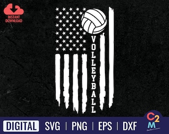 Volleyball American Flag SVG | Volleyball Flag SVG | Volleyball SVG | Volleyball 4th of July | Volleyball Shirt | Volleyball Cut File