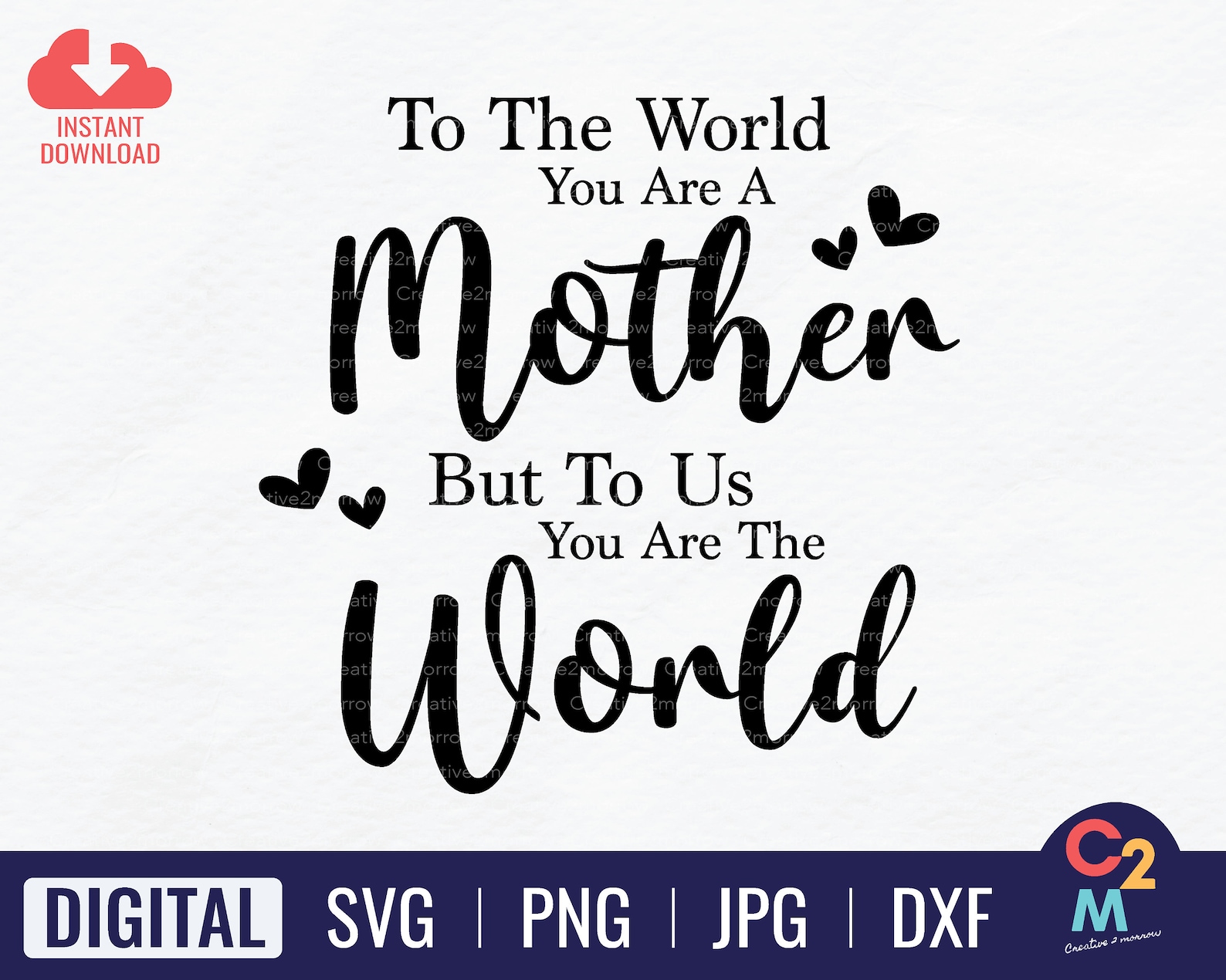 To the World You Are A Mother but to Us You Are the World SVG Mothers
