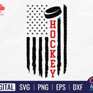 Hockey American Flag SVG | Hockey Flag SVG | Hockey Distressed | Hockey SVG | Hockey 4th of July | Hockey Shirt | Hockey Cut File