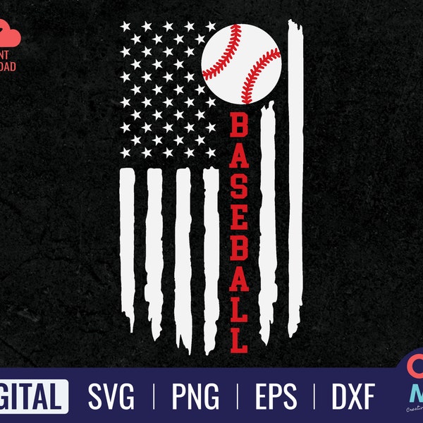 Baseball American Flag SVG | Baseball Usa Flag SVG | Baseball Flag SVG | Baseball Svg | Baseball 4th of July | Baseball Shirt