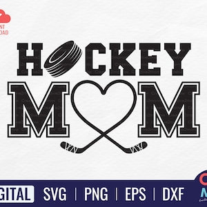 Hockey Mom SVG | Heart Hockey | Hockey Mom Shirt | Hockey SVG | Ice Hockey Svg | Fun Hockey | Sports Mom Svg | Cricut Cut File