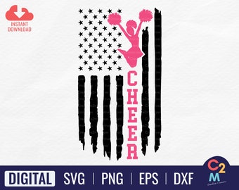 Cheer American Flag SVG | Cheer Usa Flag SVG | Cheer Flag SVG | Cheer Svg | Cheer Shirt | Cheer 4th of July | Cheer Cut File