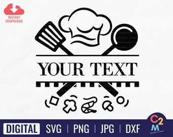 Chef Logo SVG | kitchen SVG | Cooking SVG | Chef Hat | Custom text | Instant Download