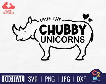 Guardar los unicornios gorditos SVG / Unicornio divertido SVG / Unicornio SVG / Unicornios gorditos / Descarga instantánea