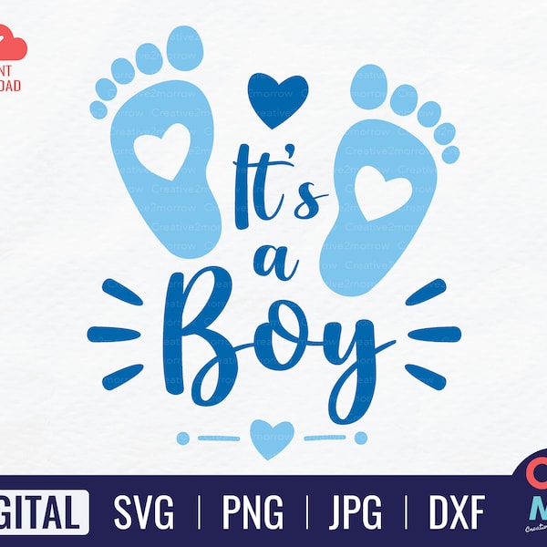 It's a Boy SVG | Baby Boy | Baby Shower Sign | Baby Announcement | Cutting files Cricut | Instant Download