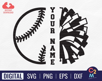 Baseball Cheer SVG | Baseball Name SVG | Baseball Player Svg | Baseball Svg | Cheerleader Svg | Cheer Mom Svg | Cricut Cut File