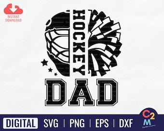 Hockey Cheer Dad SVG | Hockey Dad | Hockey Dad Shirt | Hockey Player SVG | Fun Hockey | Ice Hockey Svg | Sports Dad Svg | Cricut Cut File