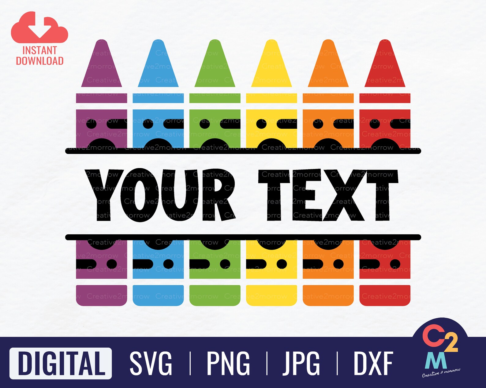 Crayon Split Monogram SVG / Crayon Name / Crayon Monogram SVG Etsy