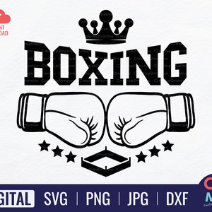 Boxing Logo SVG Boxing Clipart Boxing SVG Boxing Gloves SVG Boxing Gloves Vector Boxing Cut Files Boxing Dxf Instant Download image 1