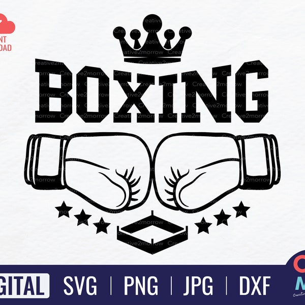 Boxing Logo SVG | Boxing Clipart | Boxing SVG | Boxing Gloves SVG | Boxing Gloves Vector | Boxing Cut Files | Boxing Dxf | Instant Download