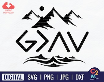 God is Greater Than the Highs and Lows SVG | Christian SVG | God SVG | Bible Quote | Instant Download