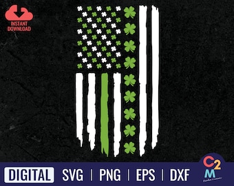 St Patricks American Flag SVG | St Patricks Day Svg | St Patricks Flag | Clover American Flag Svg | Shamrock American Flag | Clover Svg