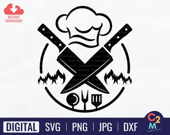 Koch Logo SVG | Koch SVG | Koch Clipart | Kochen Logo | Koch SVG | Kochmütze | Koch Vektor | Chef Cut Dateien | Sofort Download