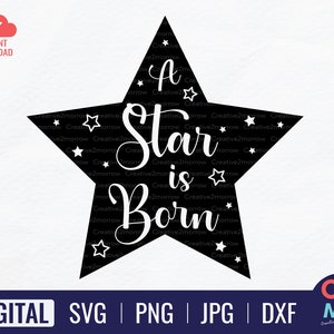 スター誕生 SVG | ベビーシャツ SVG | 新生児 SVG | ベビーシャワー SVG | Cricut カットファイル | 即時ダウンロード