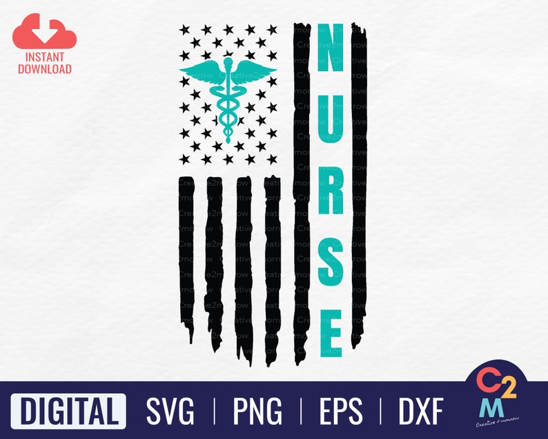 Nurse American Flag SVG Nurse Flag Nurse SVG Nurse 4th Etsy